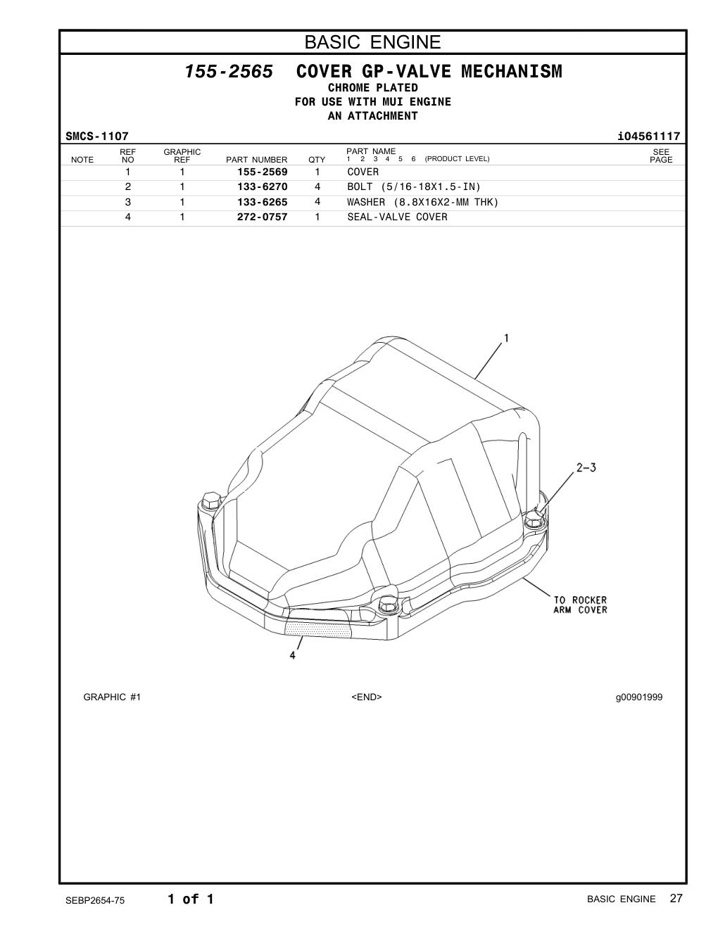 133-6270 BOLT (5/16-18X1.5-IN) CAT parts manual diagram
