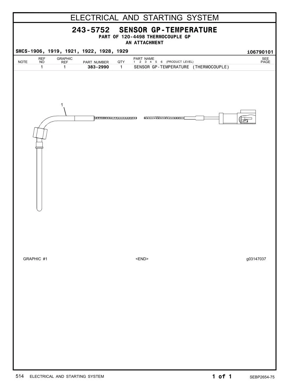 383-2990 - SENSOR GP-TEMPERATURE (THERMOCOUPLE)
