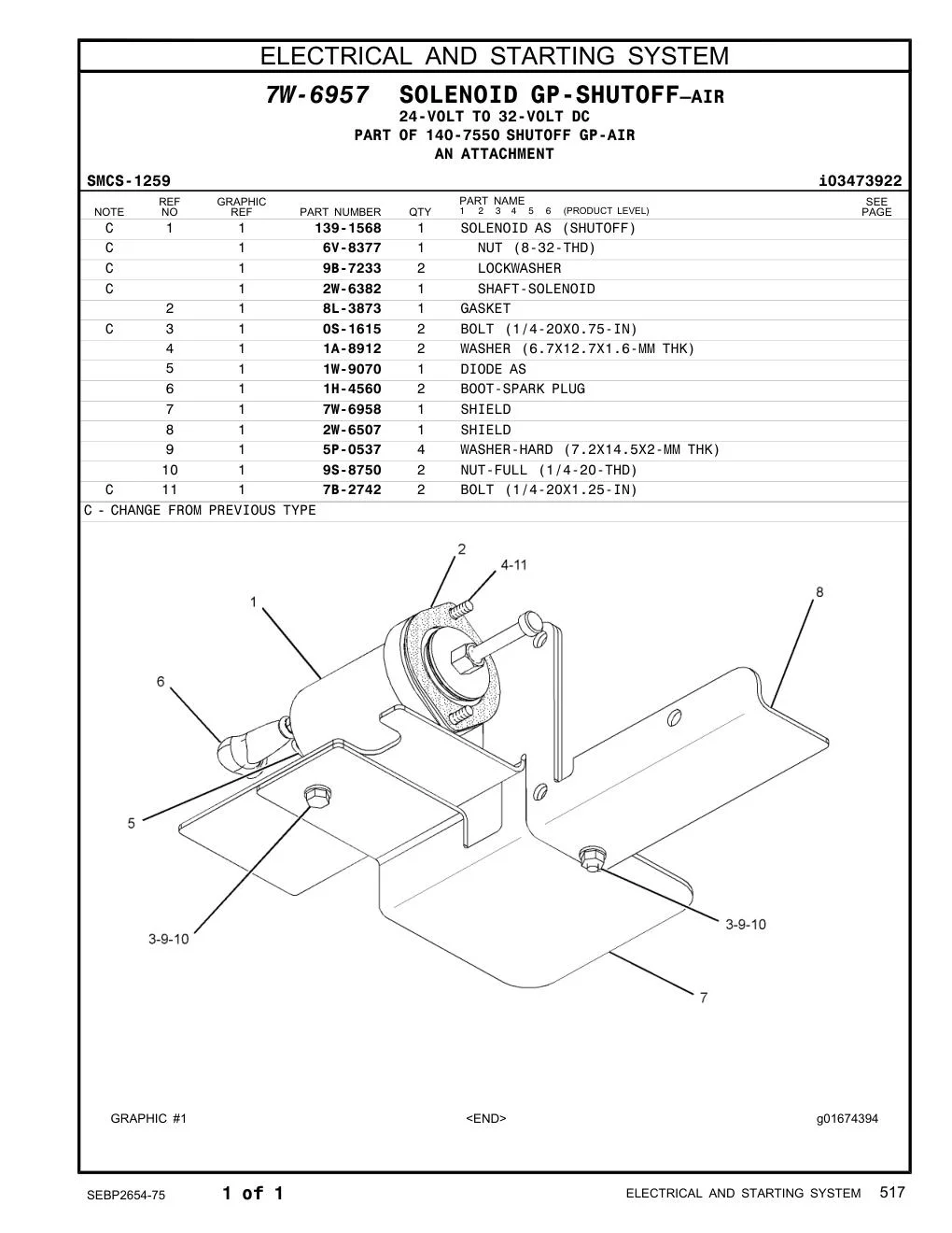 139-1568 - SOLENOID AS (SHUTOFF)