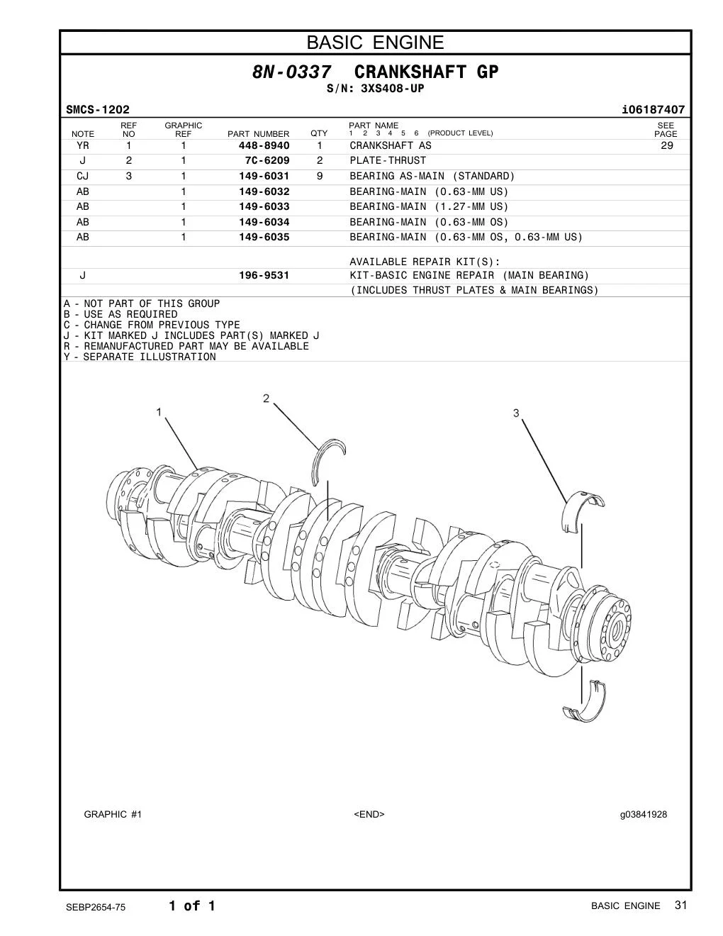 149-6032 - BEARING-MAIN (0.63-MM US)