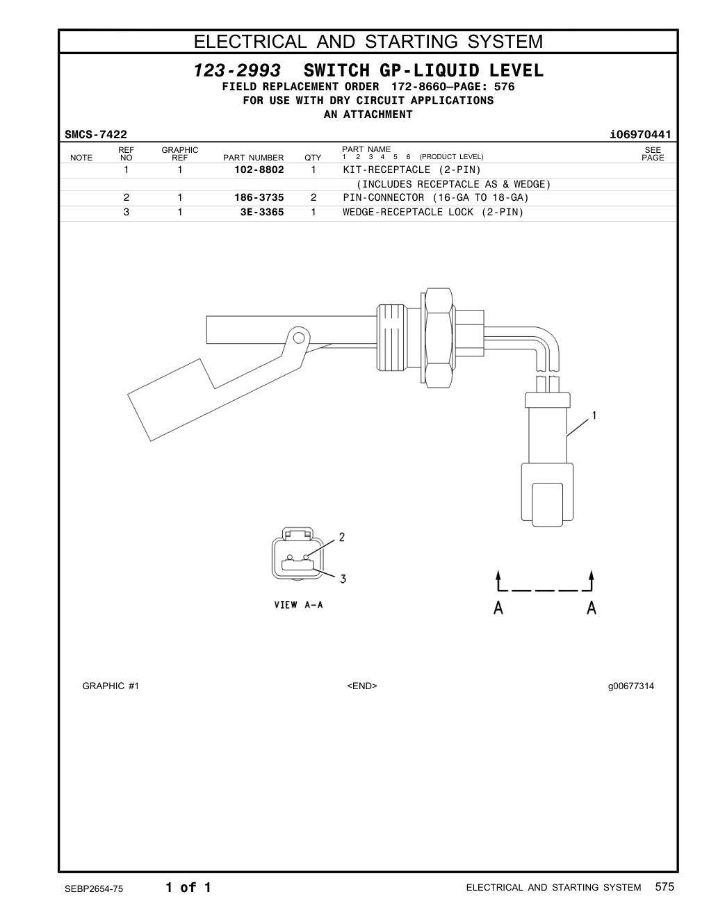 3E-3365 - WEDGE-RECEPTACLE LOCK (2-PIN)