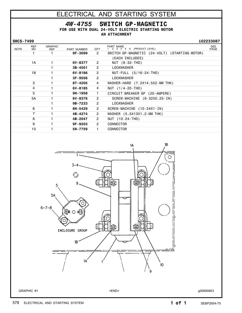 6V-8185 - NUT (1/4-20-THD)