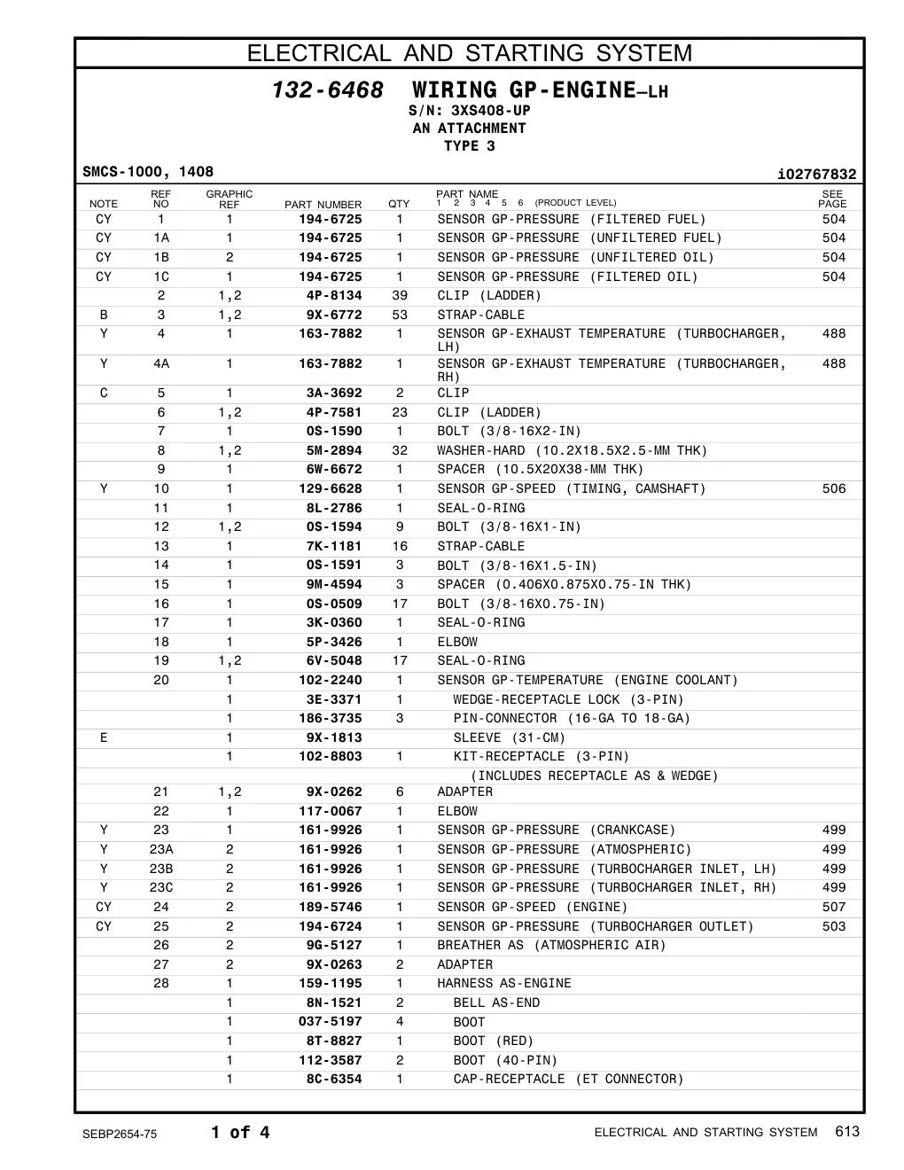 112-3587 BOOT (40-PIN) · S/N 3XS408-UP CAT parts manual diagram