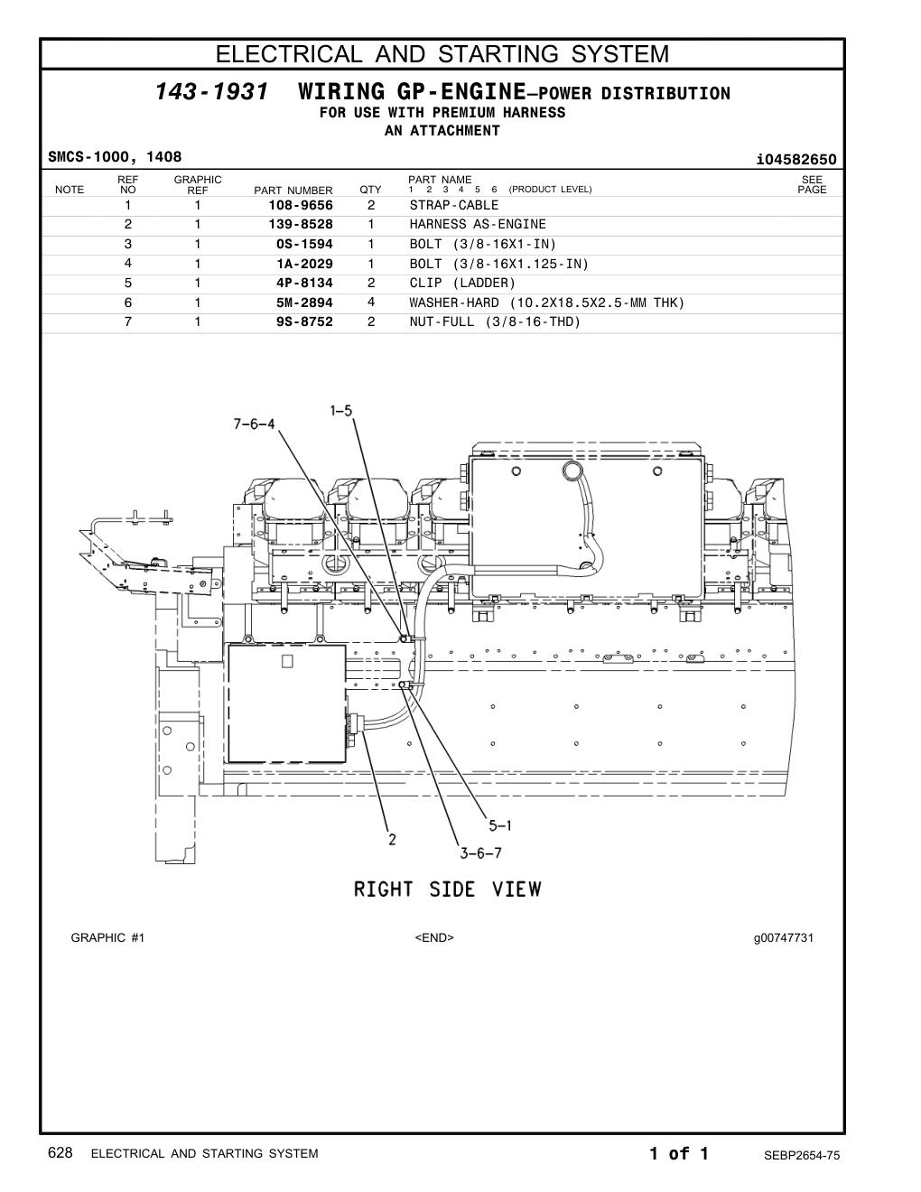 139-8528 HARNESS AS-ENGINE CAT parts manual diagram
