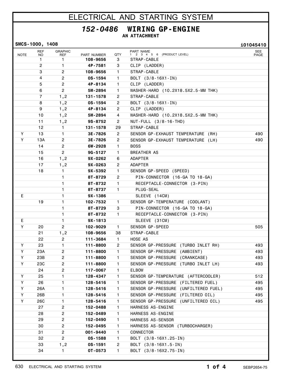 111-8800 SENSOR GP-PRESSURE (LH TURBO INLET) CAT parts manual diagram