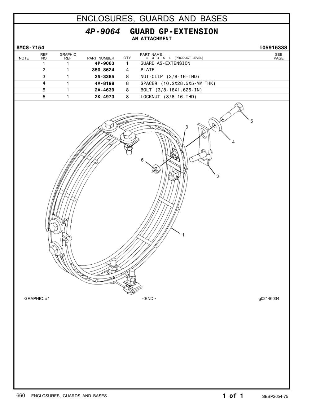 4P-9063 GUARD AS-EXTENSION CAT parts manual diagram
