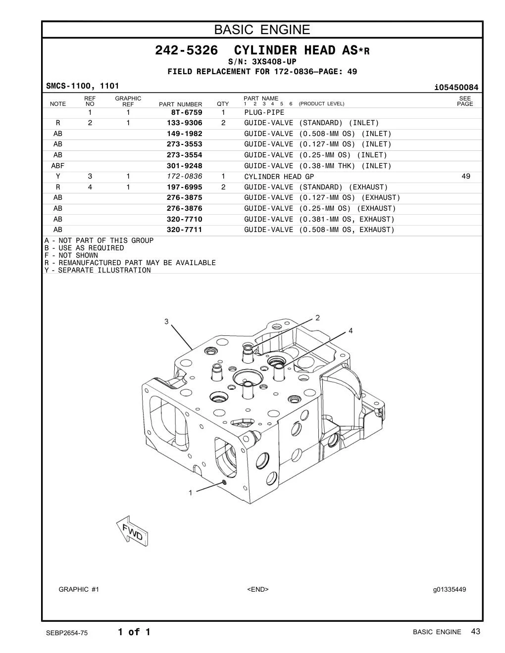 197-6995 - GUIDE-VALVE (STANDARD) (EXHAUST)