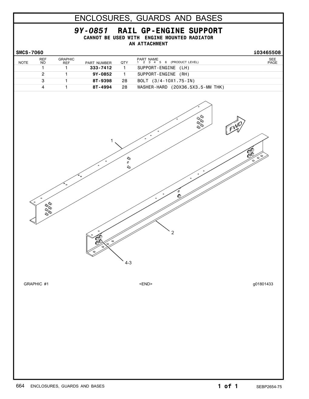 333-7412 SUPPORT-ENGINE (LH) CAT parts manual diagram