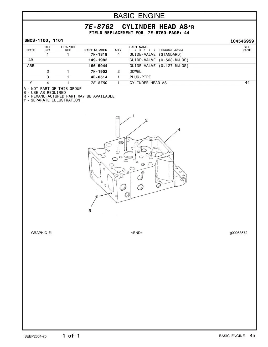 7E-8760 - CYLINDER HEAD AS
