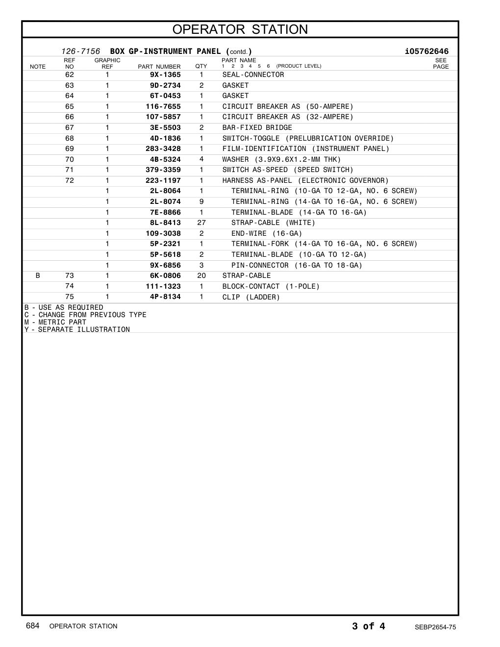 283-3428 FILM-IDENTIFICATION (INSTRUMENT PANEL) CAT parts manual diagram