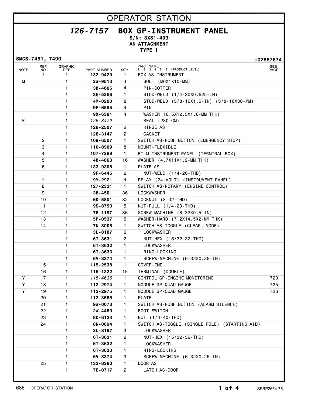 133-8380 DOOR AS · S/N 3XS1-403 CAT parts manual diagram