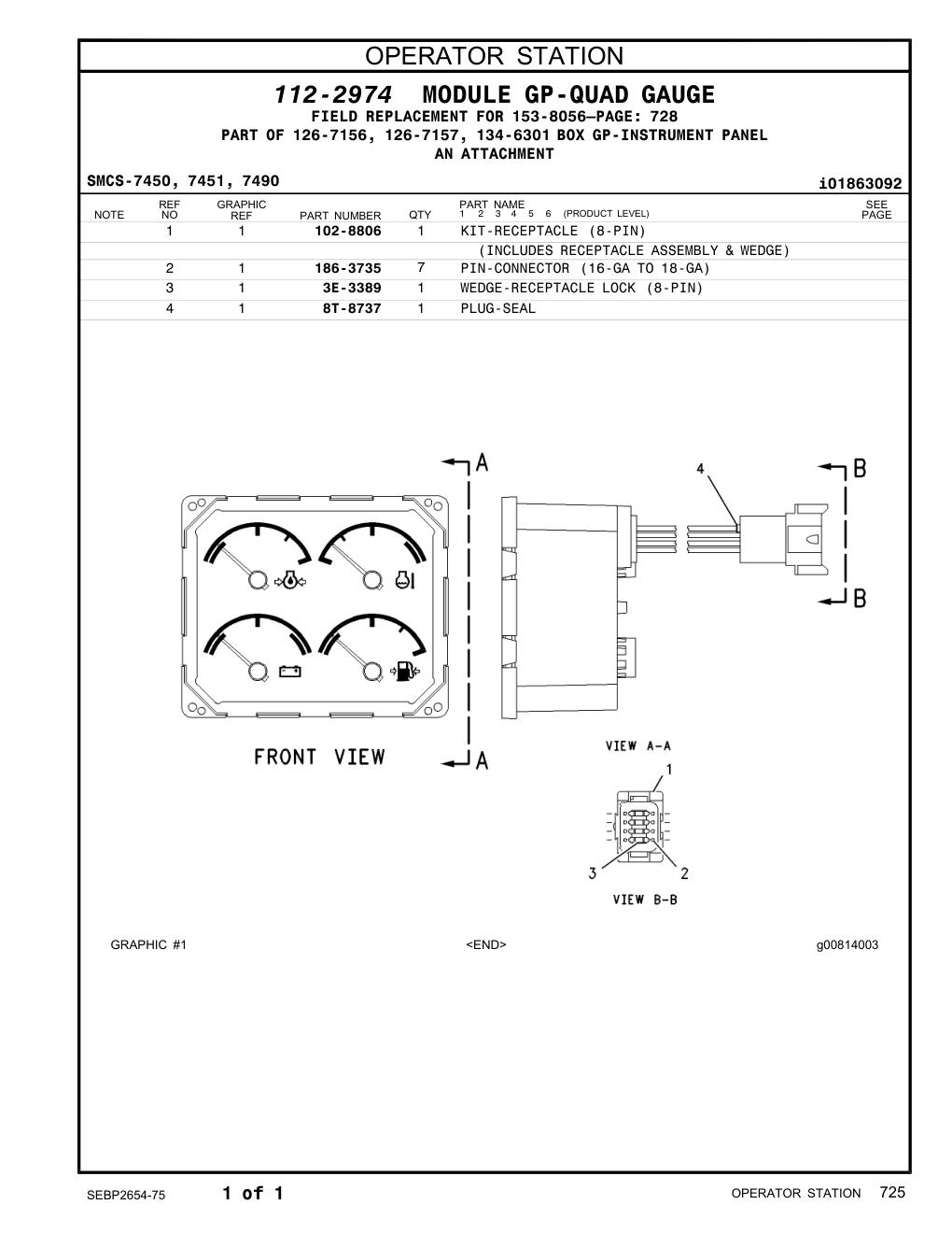 102-8806 - KIT-RECEPTACLE (8-PIN)