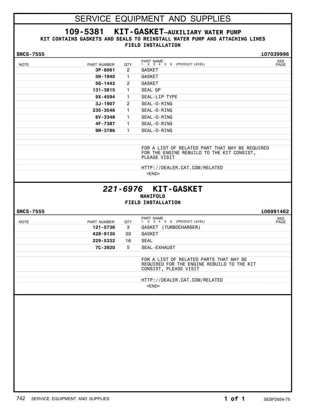 5G-1442 - GASKET