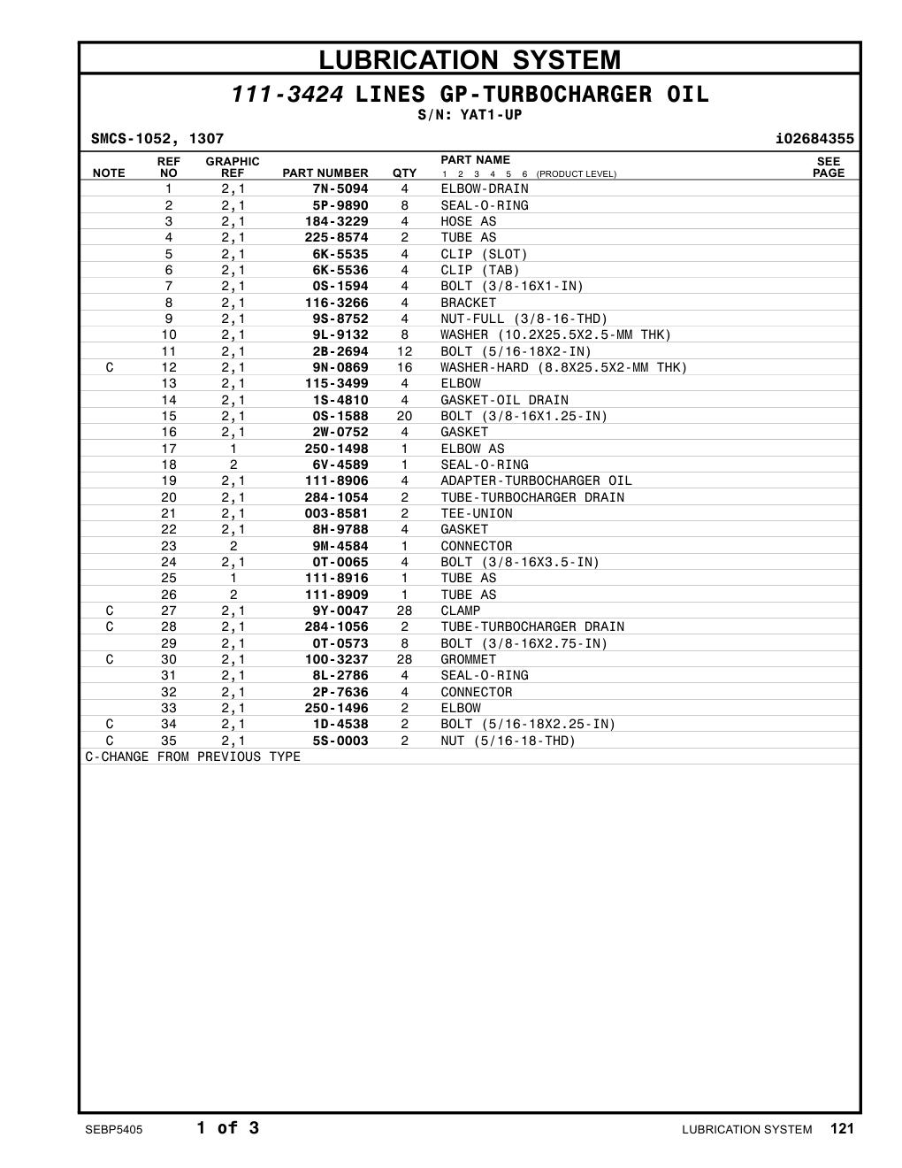 111-8909 TUBE AS · S/N YAT1-UP CAT parts manual diagram