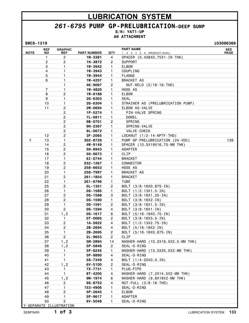 261-6796 TUBE · S/N YAT1-UP CAT parts manual diagram