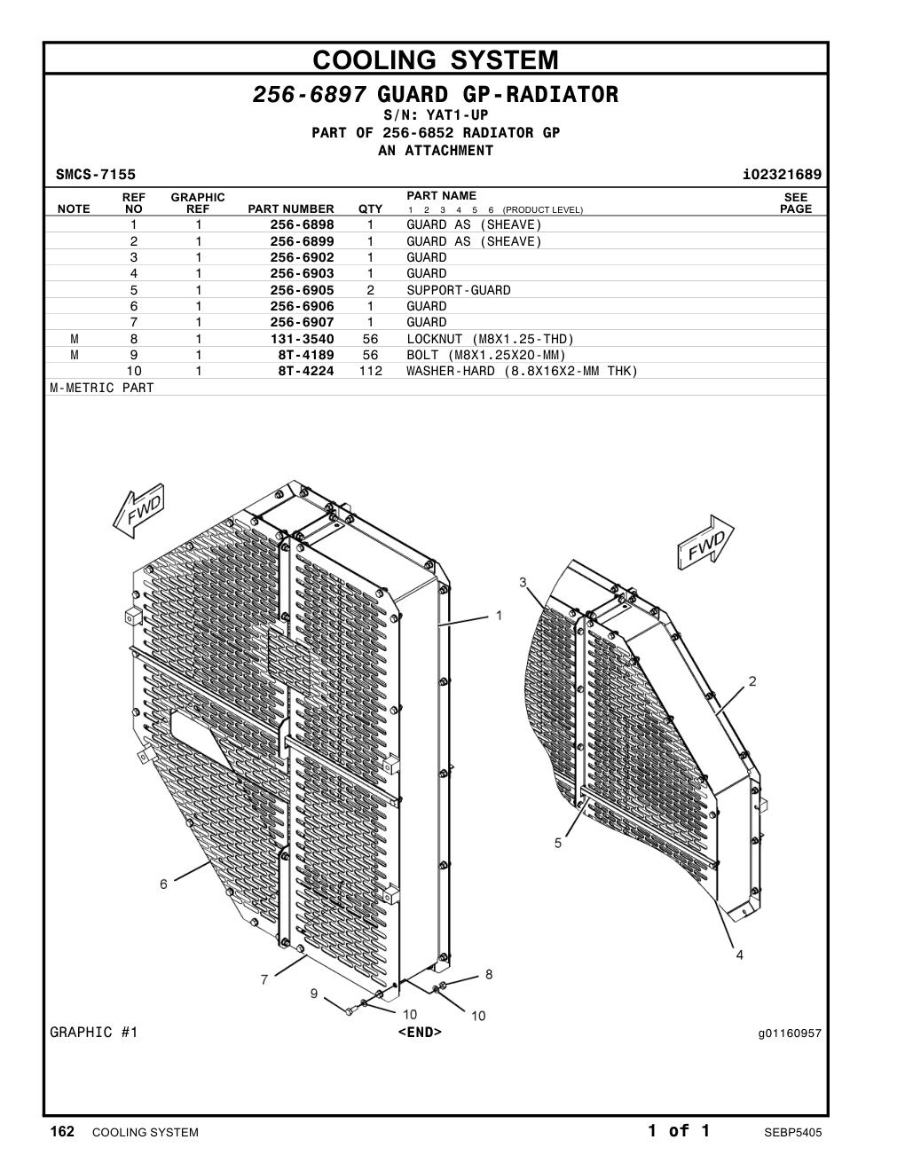 256-6906 GUARD · S/N YAT1-UP CAT parts manual diagram