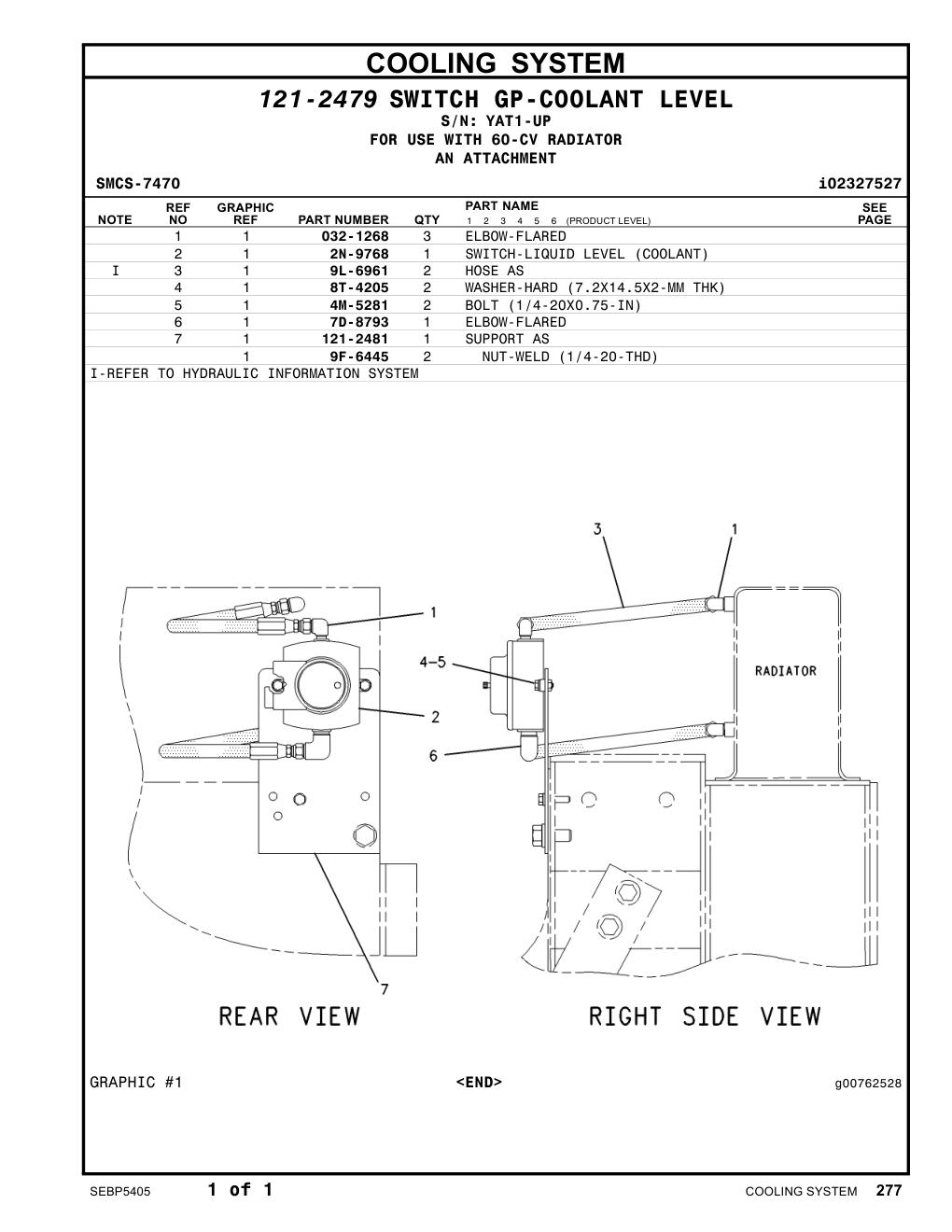 121-2481 SUPPORT AS · S/N YAT1-UP CAT parts manual diagram