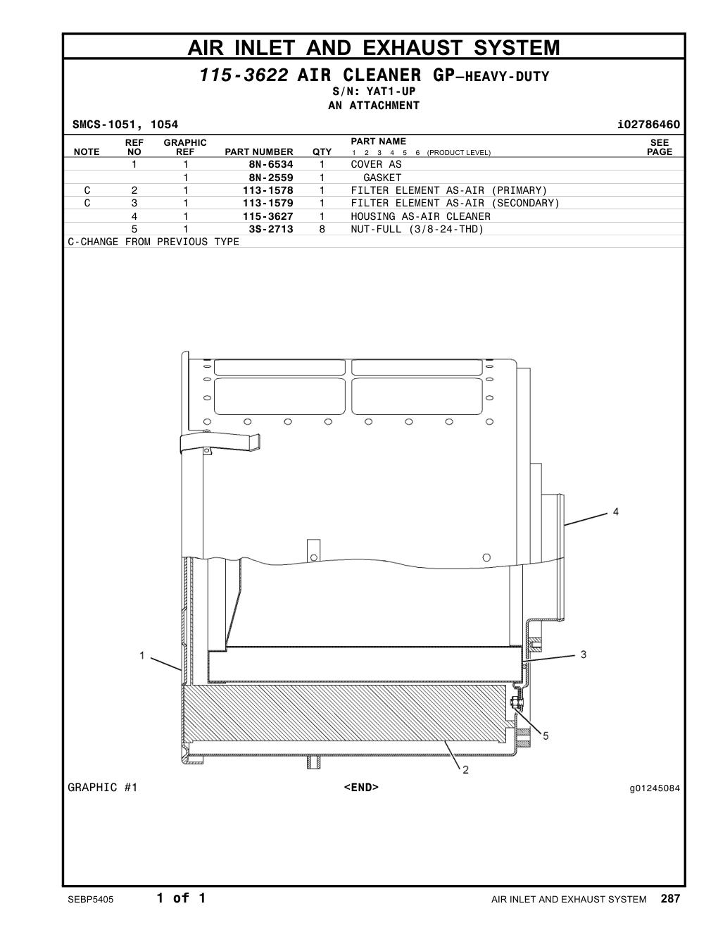 115-3627 - HOUSING AS-AIR CLEANER