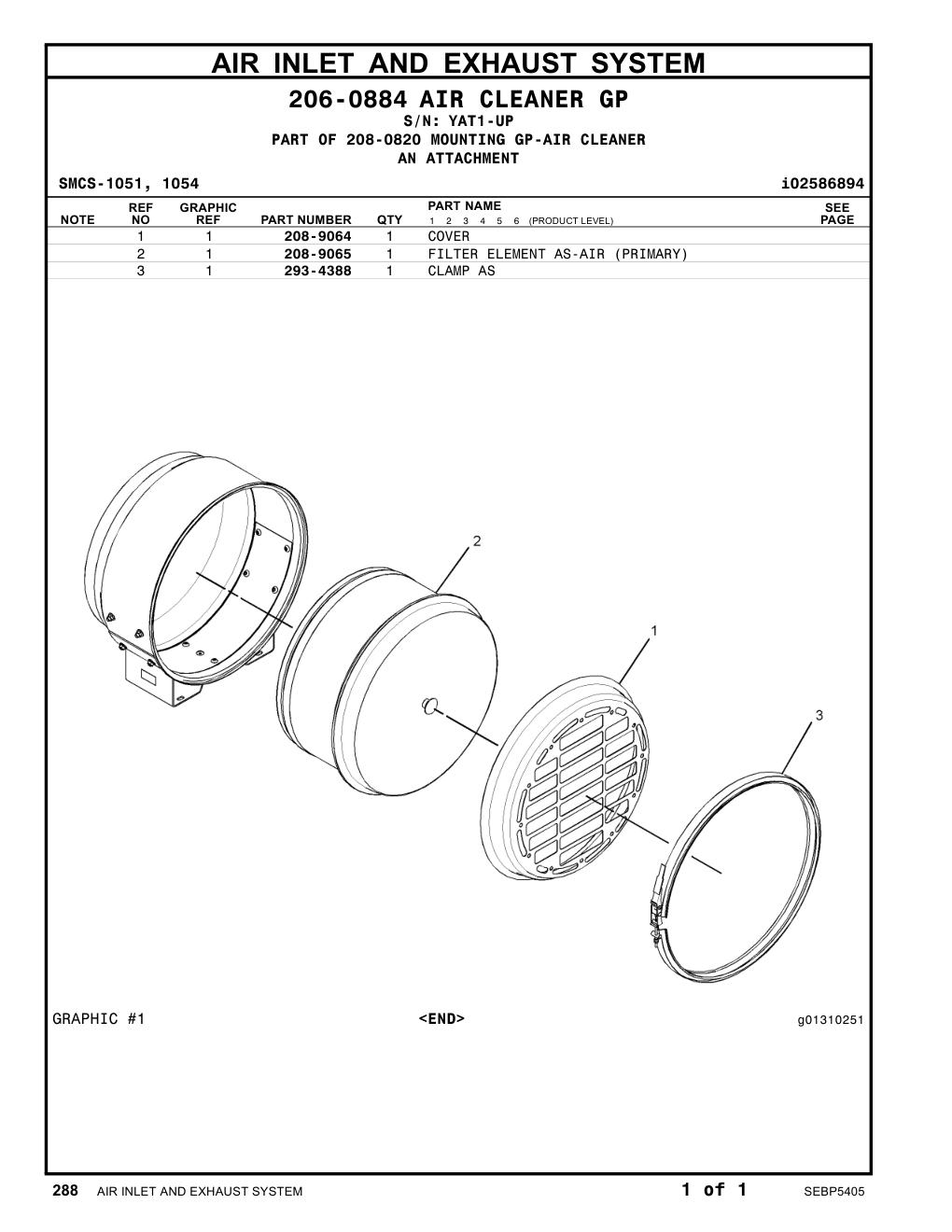 208-9064 COVER · S/N YAT1-UP CAT parts manual diagram