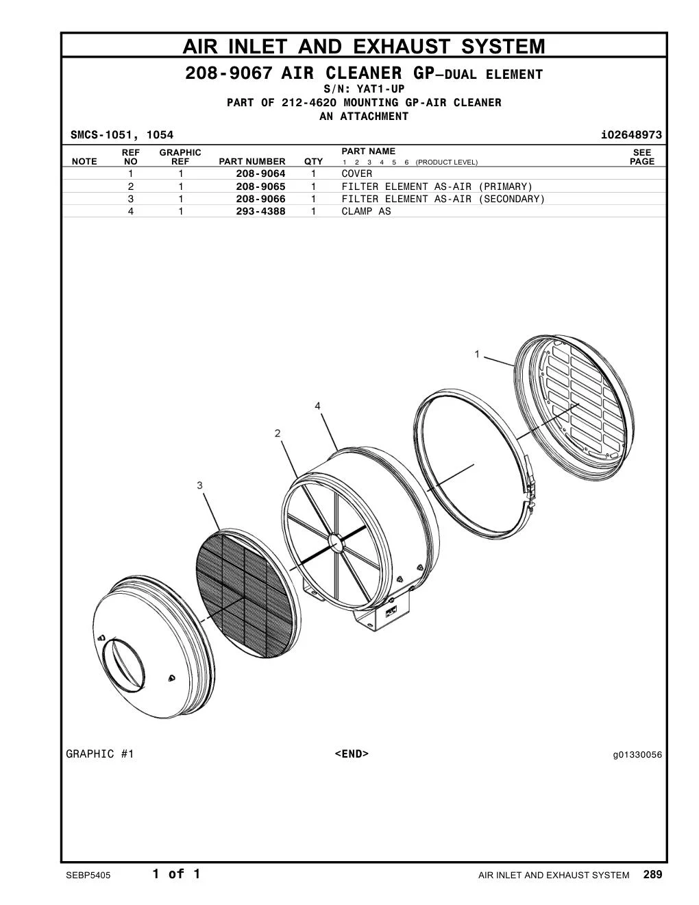 208-9066 - FILTER ELEMENT AS-AIR (SECONDARY)