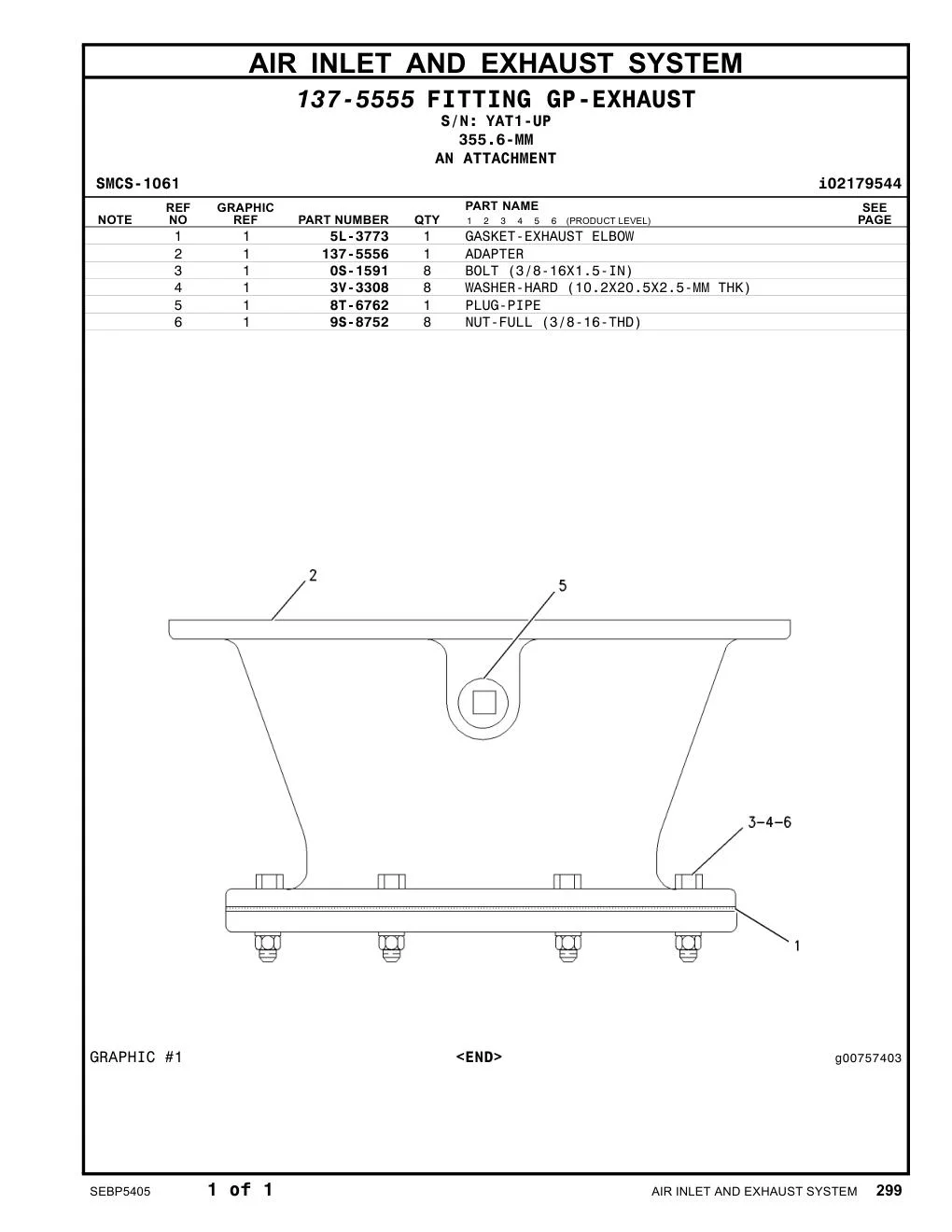 5L-3773 - GASKET-EXHAUST ELBOW