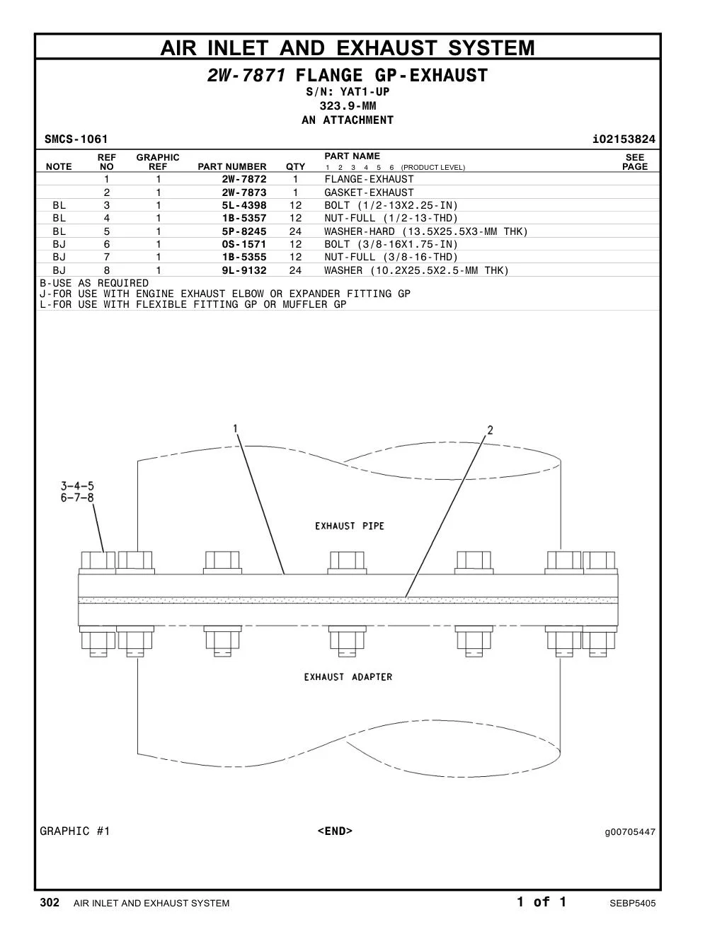 2W-7872 - FLANGE-EXHAUST