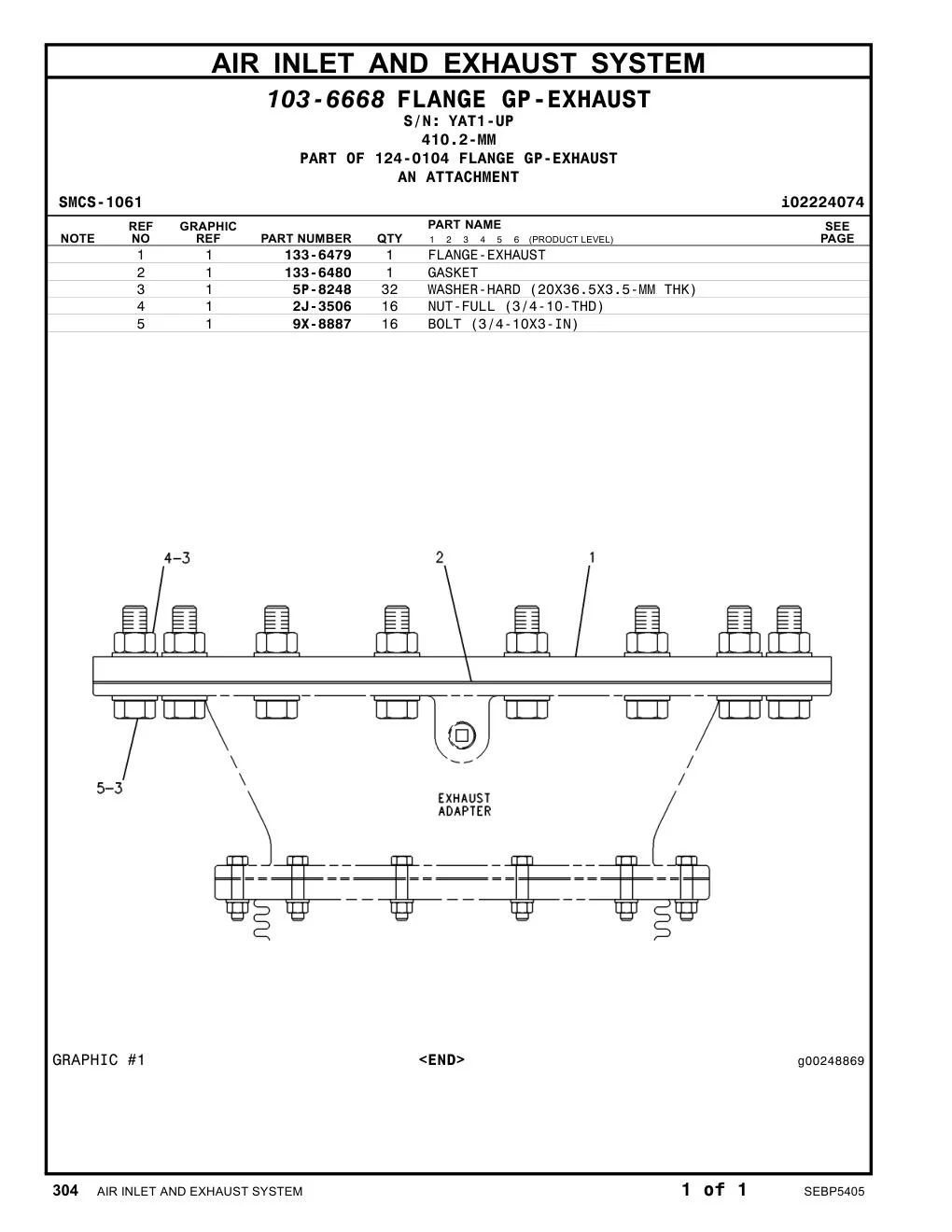 133-6479 - FLANGE-EXHAUST