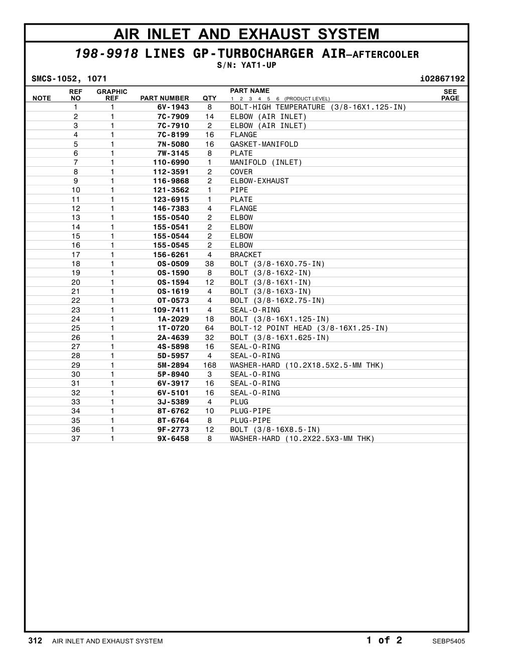 156-6261 BRACKET · S/N YAT1-UP CAT parts manual diagram