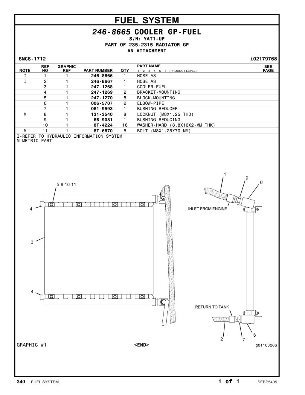 247-1269 BRACKET-MOUNTING · S/N YAT1-UP CAT parts manual diagram