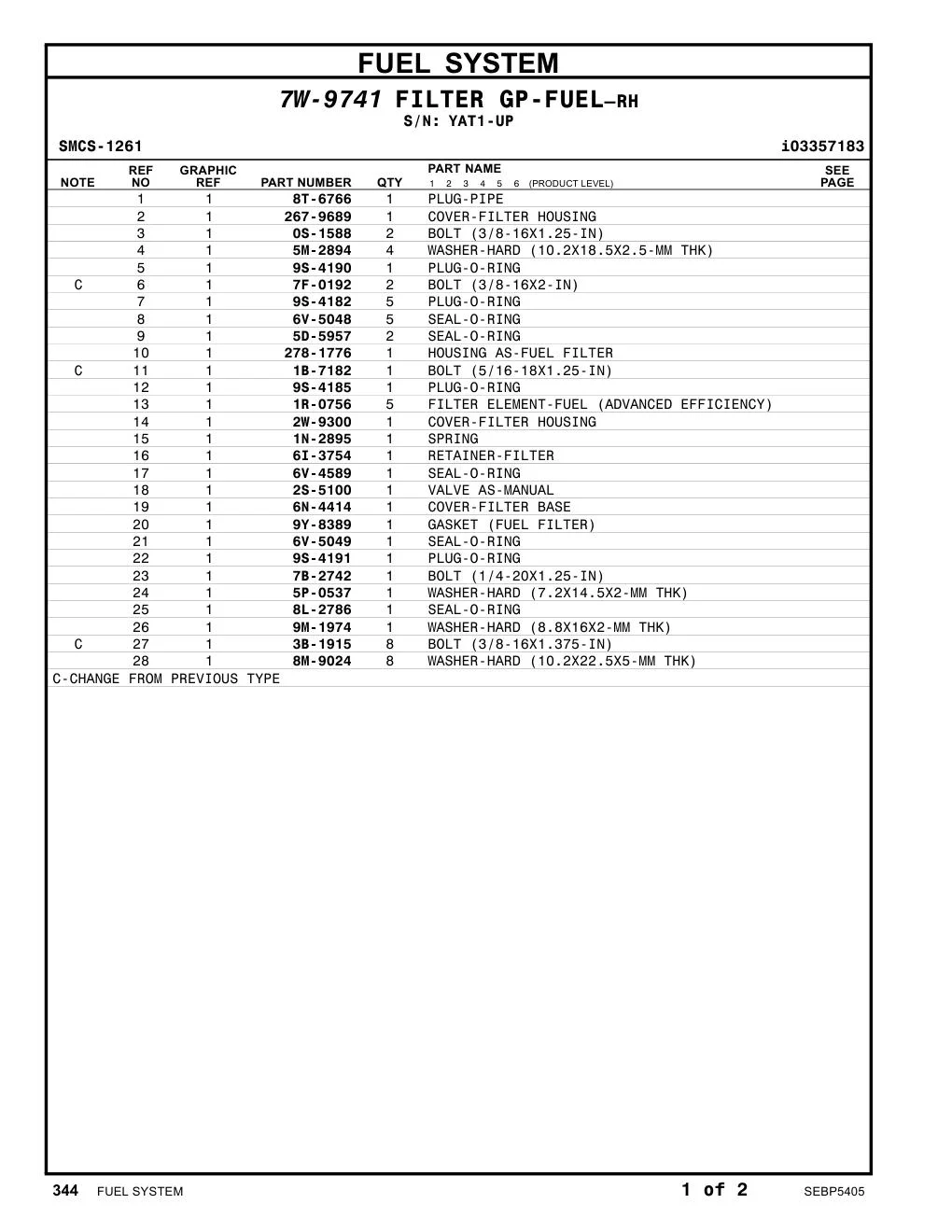 2W-9300 - COVER-FILTER HOUSING