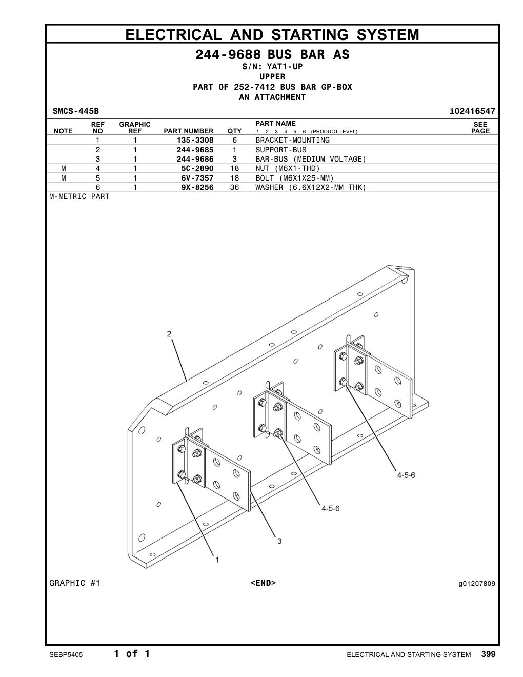 135-3308 BRACKET-MOUNTING · S/N YAT1-UP CAT parts manual diagram