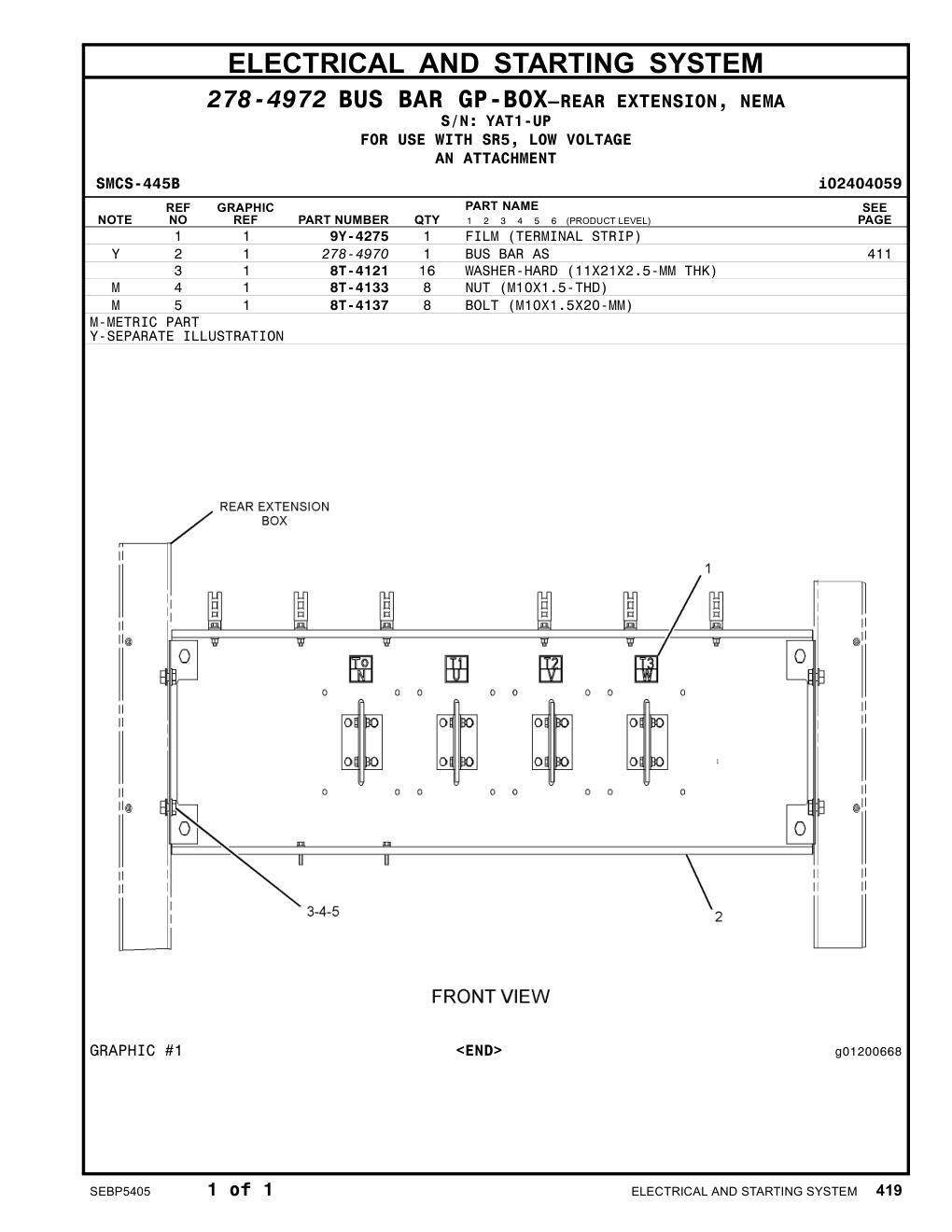278-4970 - BUS BAR AS