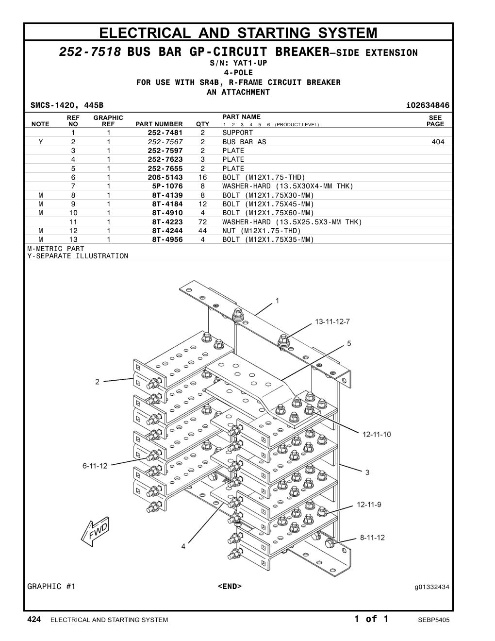 252-7597 PLATE · S/N YAT1-UP CAT parts manual diagram