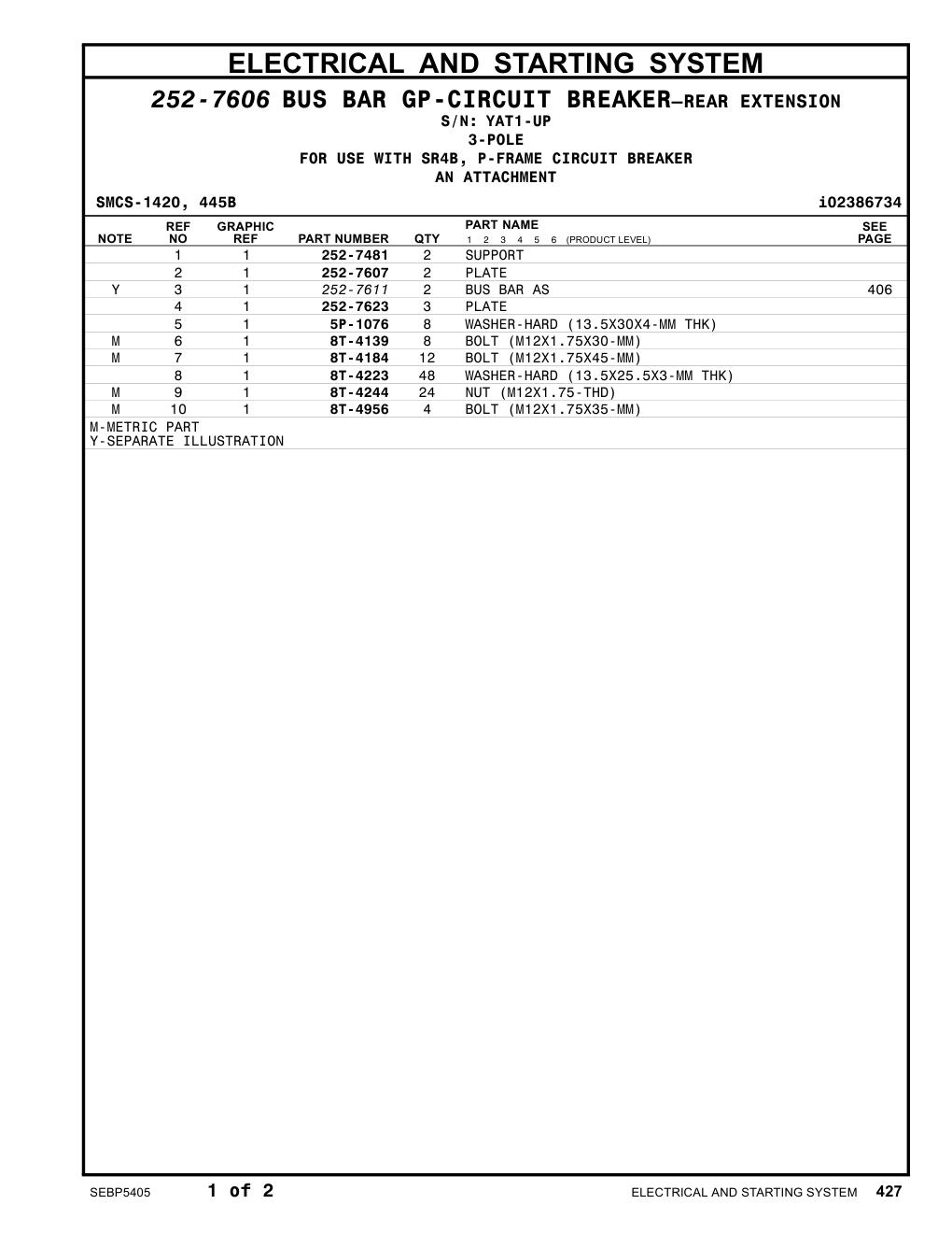 252-7611 - BUS BAR AS