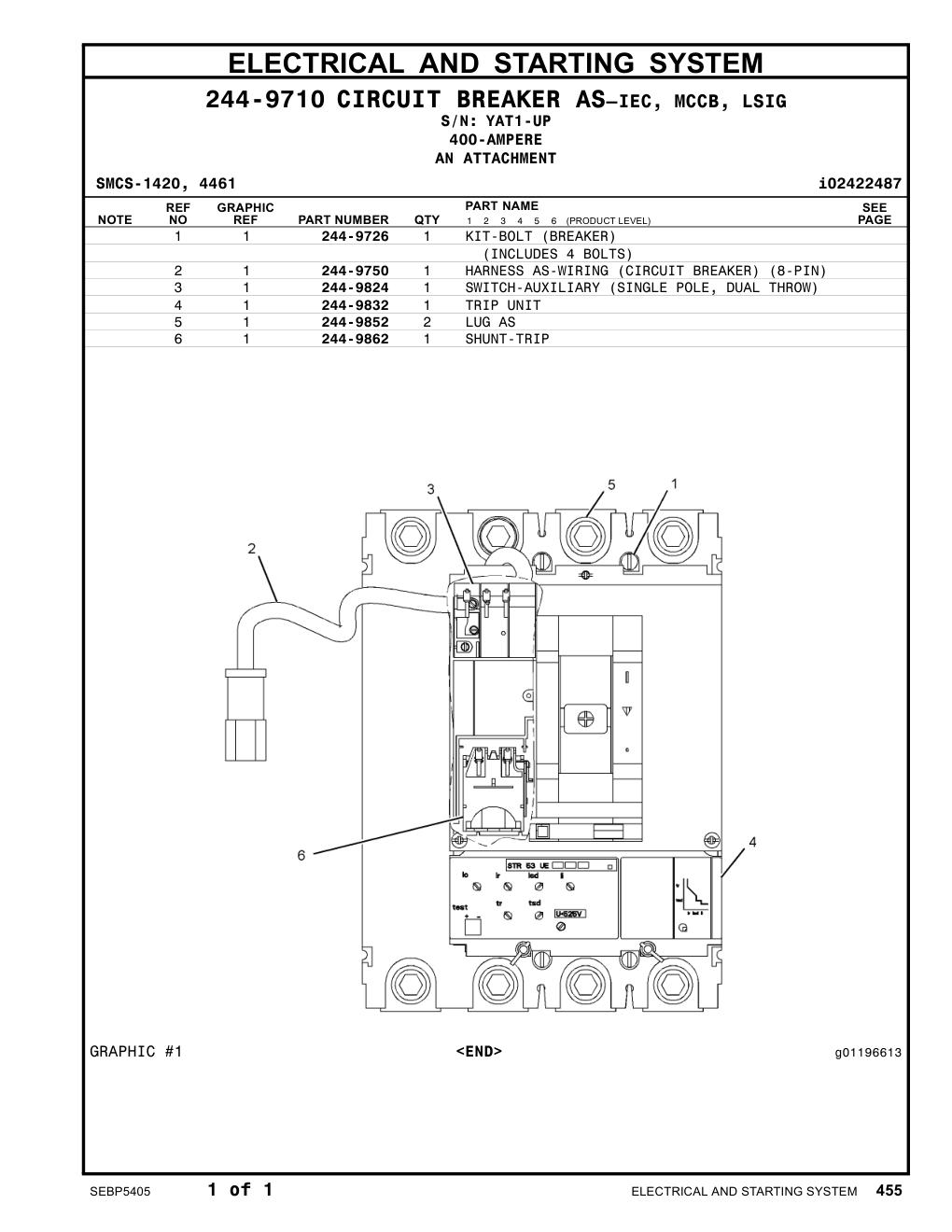 244-9832 TRIP UNIT · S/N YAT1-UP CAT parts manual diagram