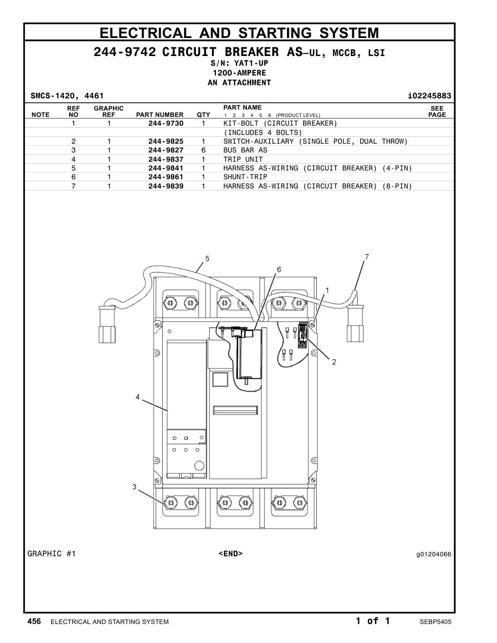 244-9837 TRIP UNIT · S/N YAT1-UP CAT parts manual diagram