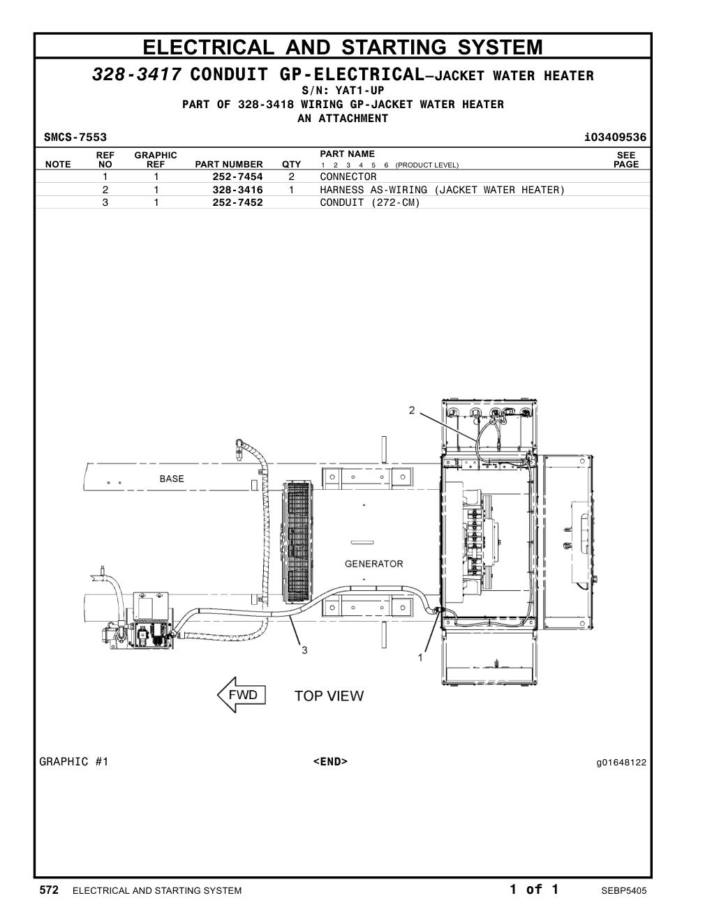 252-7452 CONDUIT (272-CM) · S/N YAT1-UP CAT parts manual diagram