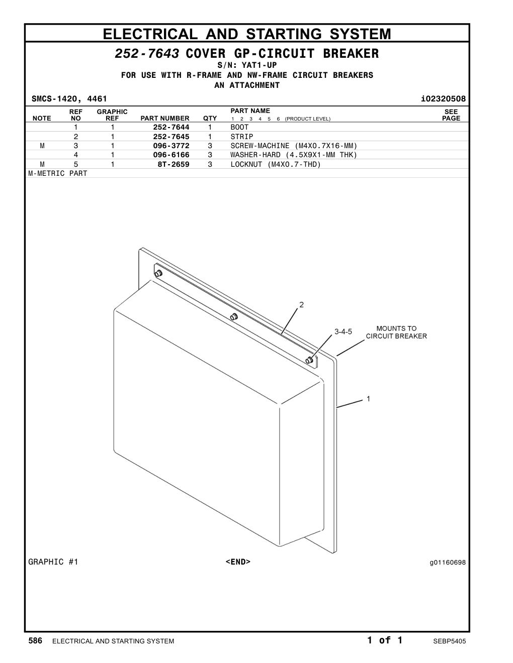 252-7644 BOOT · S/N YAT1-UP CAT parts manual diagram