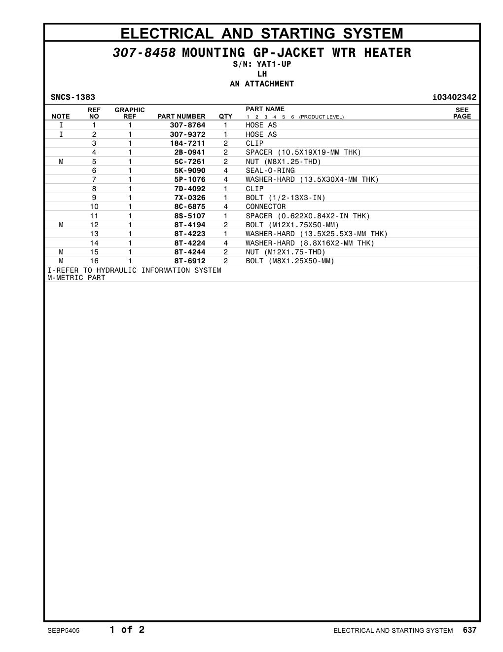 184-7211 CLIP · S/N YAT1-UP CAT parts manual diagram
