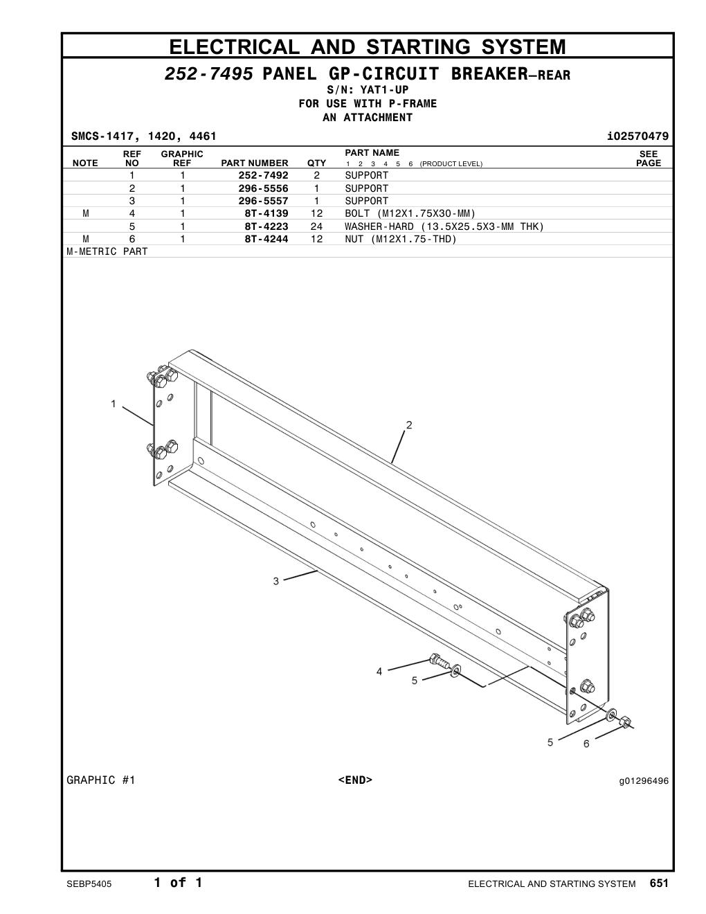296-5557 SUPPORT · S/N YAT1-UP CAT parts manual diagram
