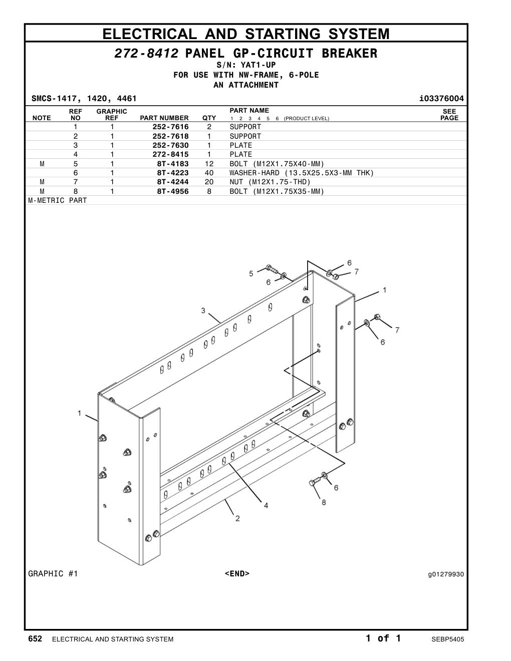 252-7618 SUPPORT · S/N YAT1-UP CAT parts manual diagram