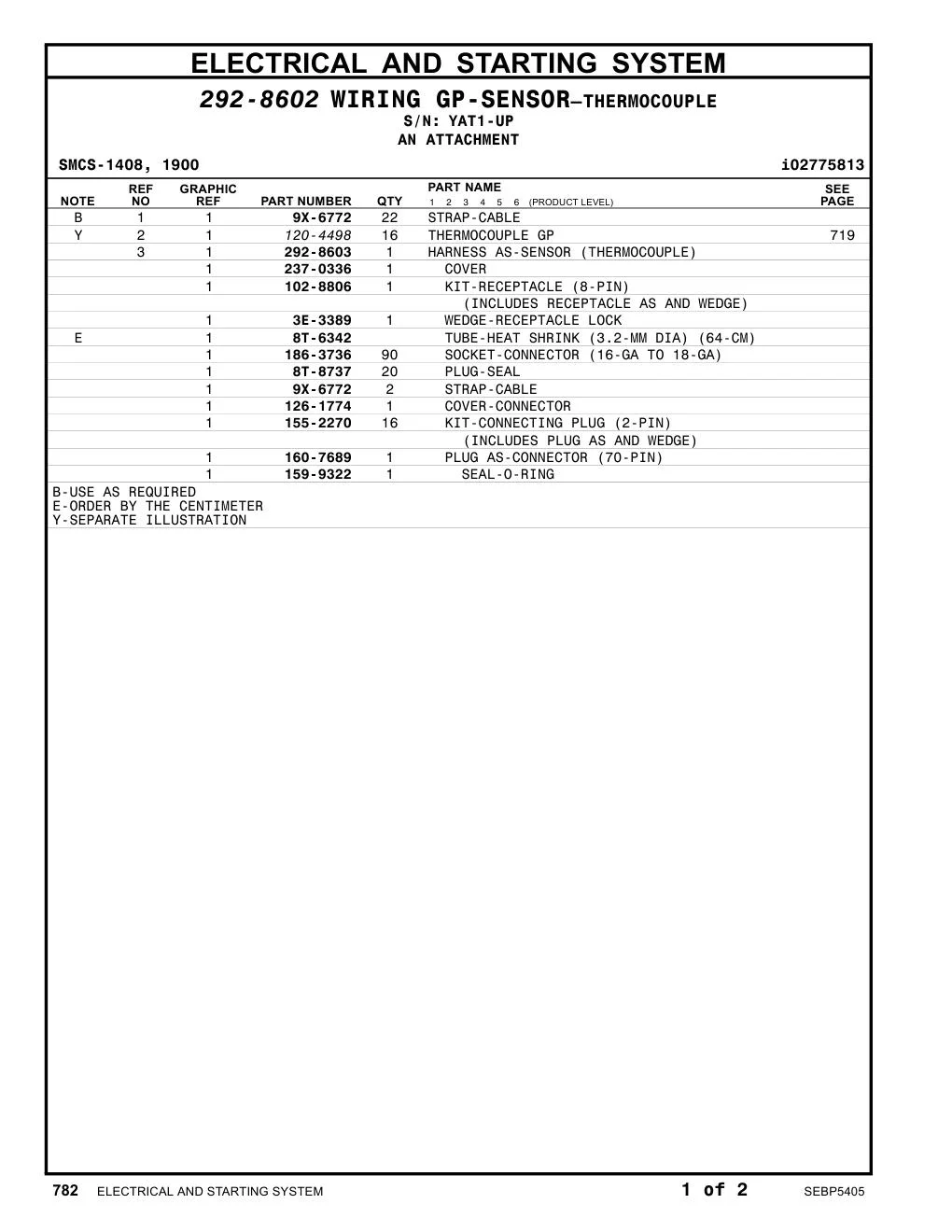 237-0336 COVER · S/N YAT1-UP CAT parts manual diagram