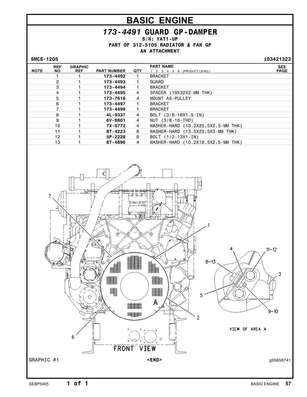 173-4493 GUARD · S/N YAT1-UP CAT parts manual diagram