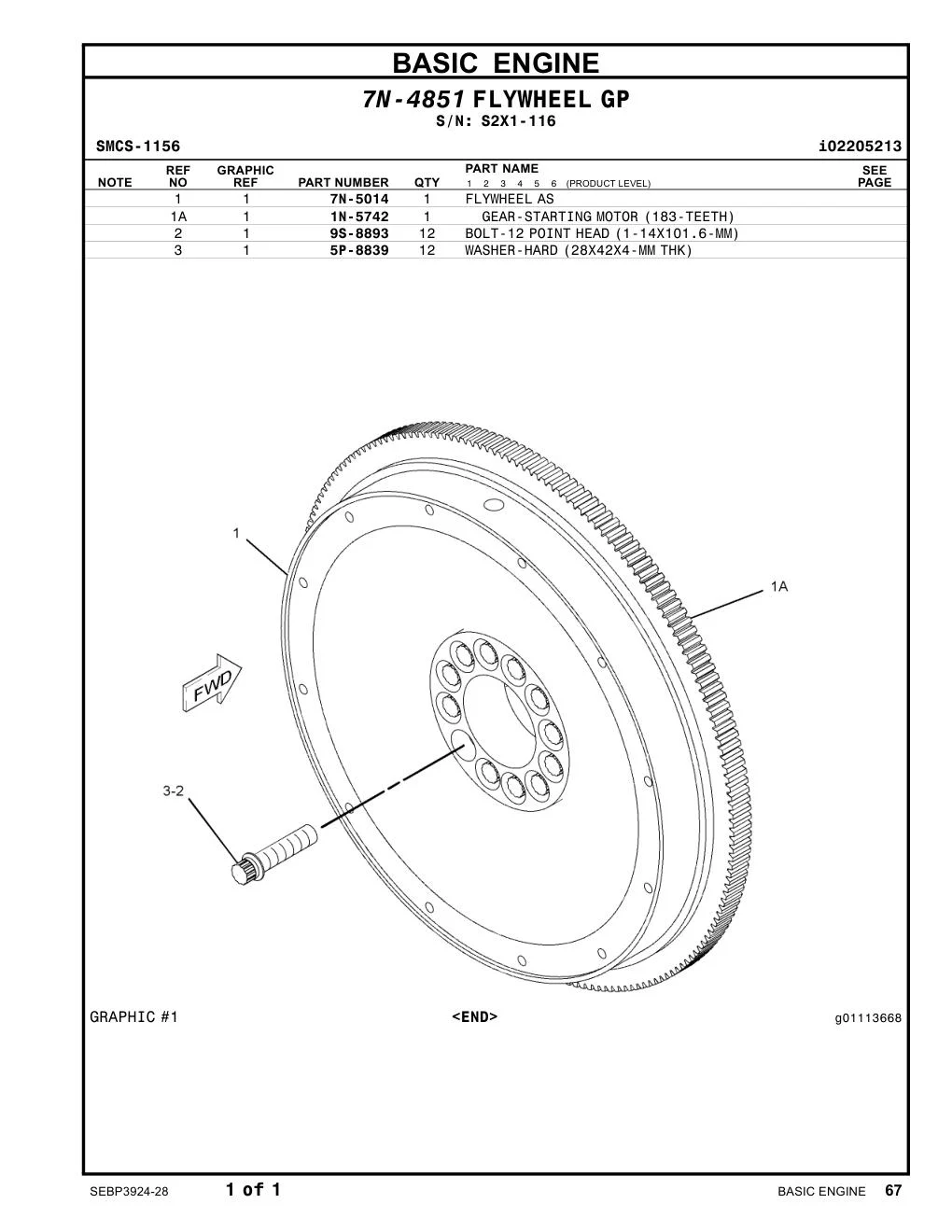 1N-5742 - GEAR-STARTING MOTOR (183-TEETH)
