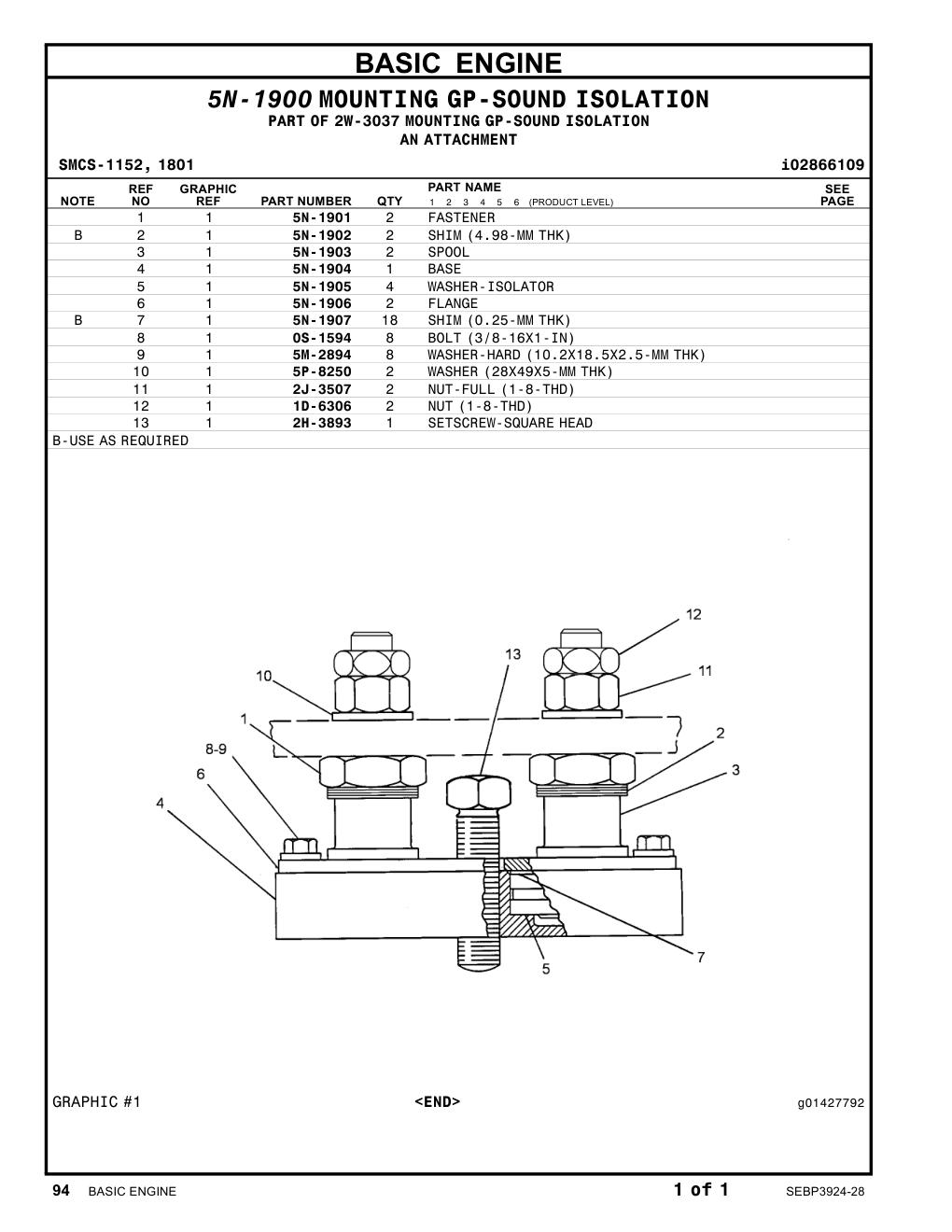 5N-1904 BASE CAT parts manual diagram