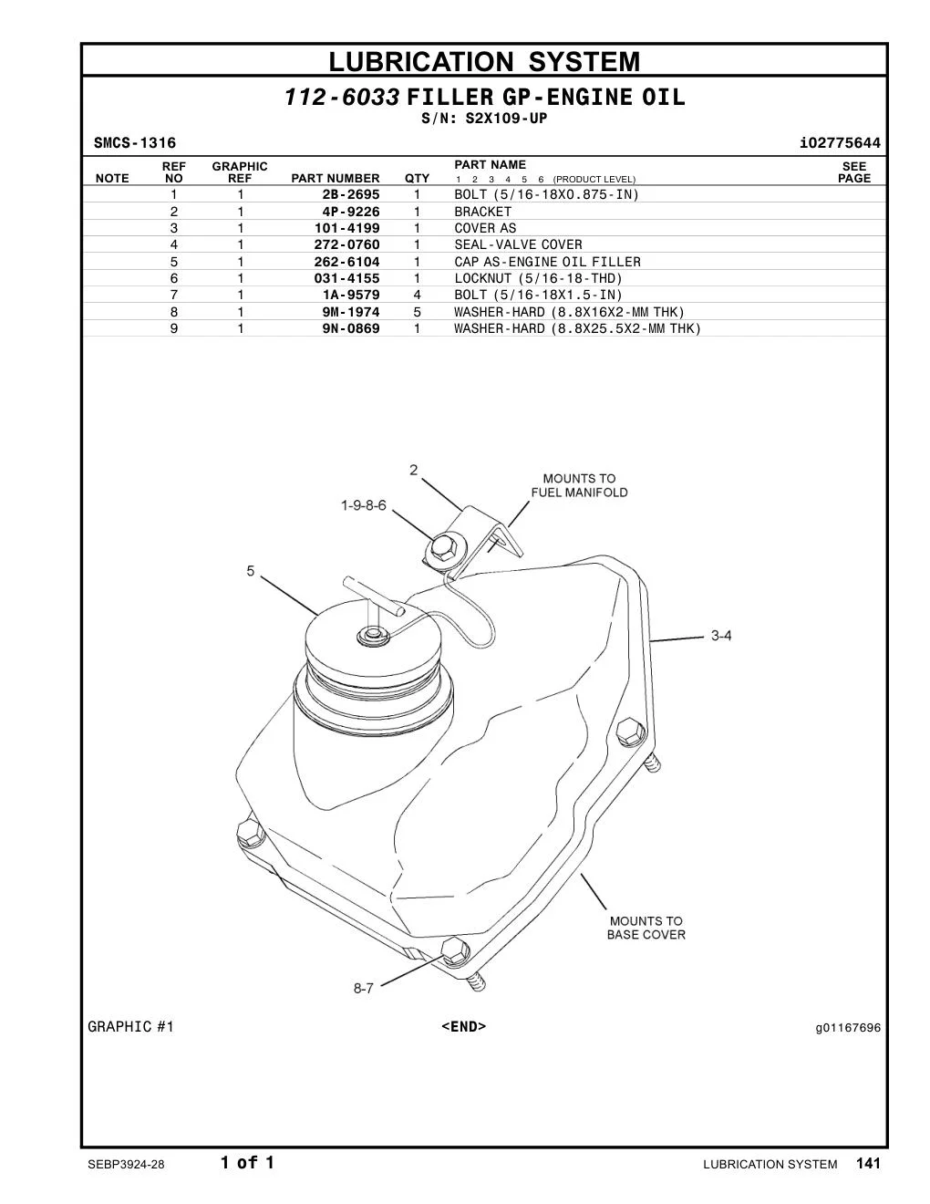 262-6104 - CAP AS-ENGINE OIL FILLER