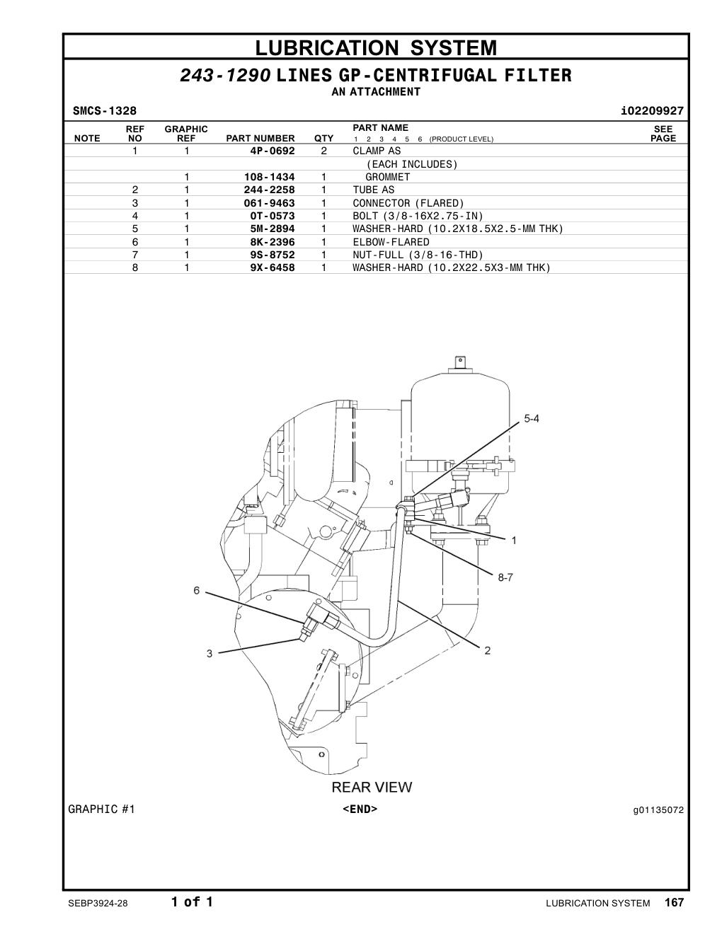 244-2258 TUBEAS CAT parts manual diagram