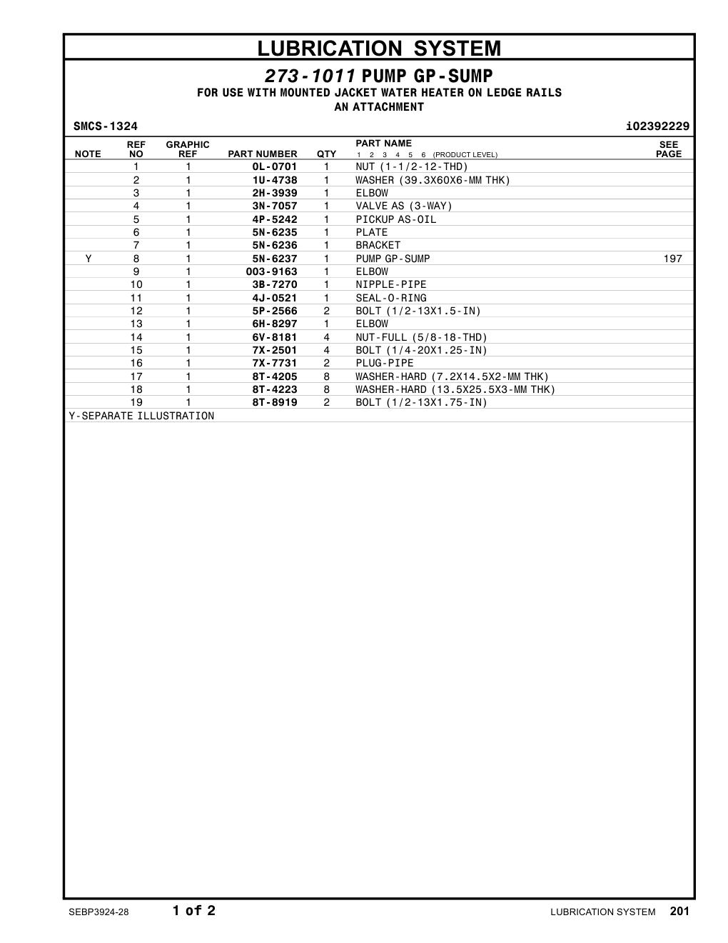 6V-8181 NUT-FULL(5/8-18-THD) CAT parts manual diagram