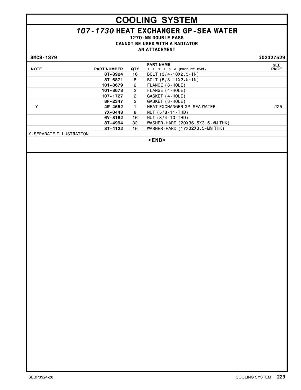 4W-4652 - HEAT EXCHANGER GP-SEA WATER