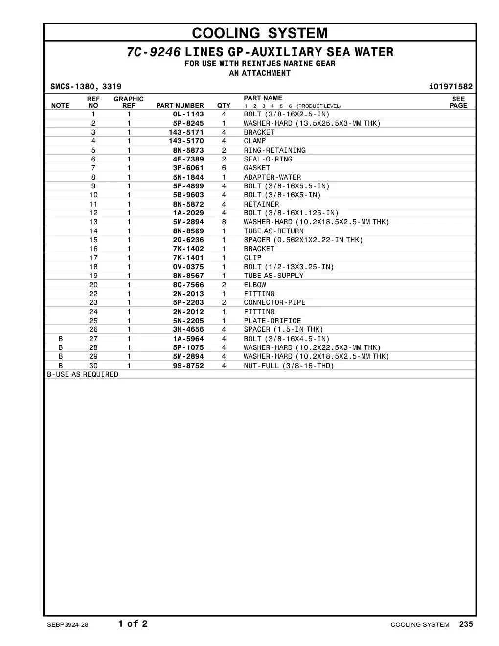 2N-2013 FITTING CAT parts diagram
